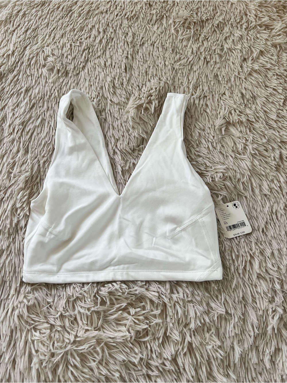 Free People White V-Neck Bralette